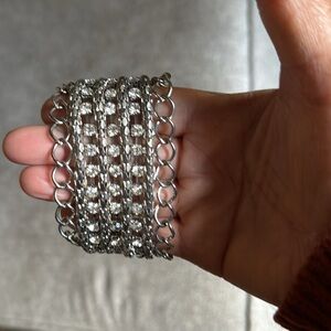 ❤️ Guess Silver and Crystal Chain Bracelet NWT